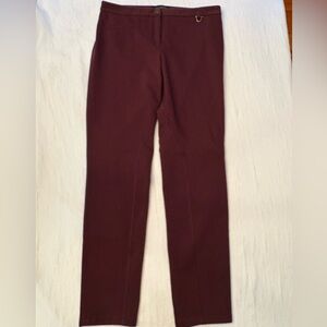 Talbots Pants Women Size 4 Burgundy Dalton Stretch Mid Rise Tapered Equestrian